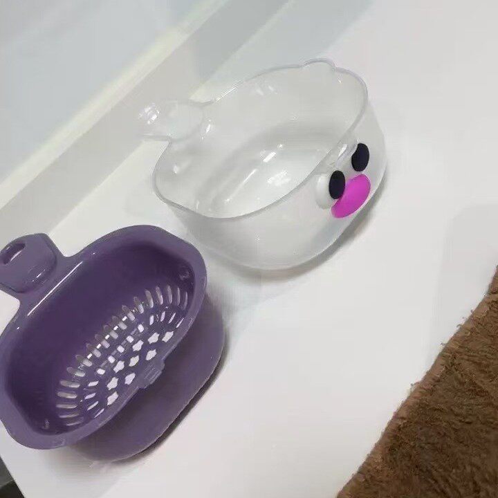 Dopamine Draining Basket for Home Kitchen, Thickened Double-Layer Vegetable Washing Basket, Portable Hollow Fruit and Rice Washing Multi-Purpose Basin