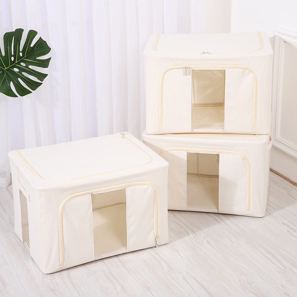 High-Grade Cotton and Linen Storage Box 66 Liters Clothing Organization Toy Storage Box Household Large-Capacity Cotton and Linen Storage Box