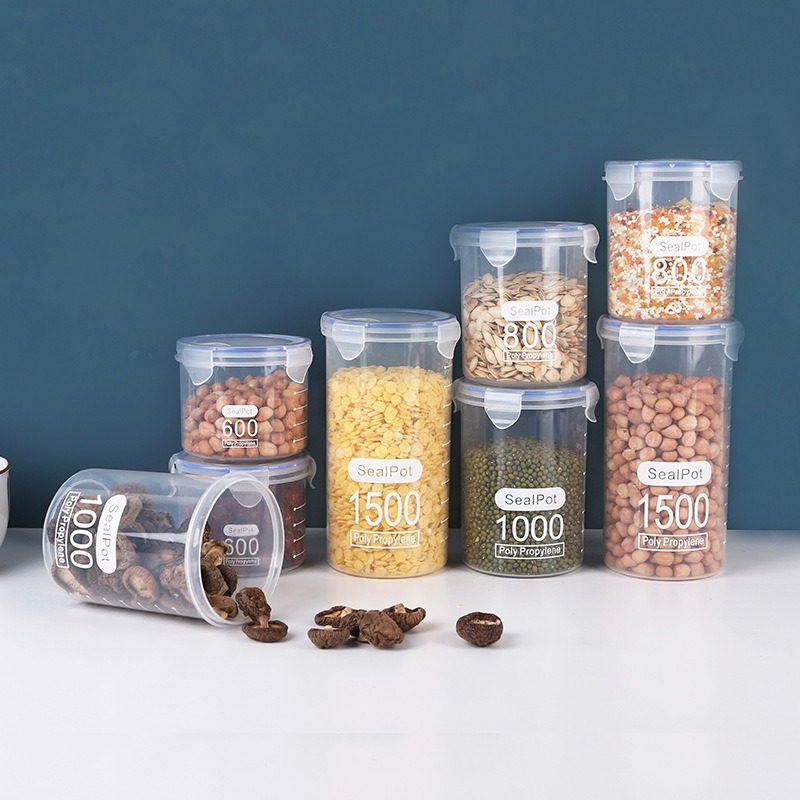 Large Transparent Plastic Sealed Jar Milk Powder Jar Tea Food Jar Kitchen Grain Storage Box Storage Jar