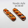 Teak rectangular wooden plate small leaf Acacia fruit plate snack plate wooden tray sushi plate spoon holder