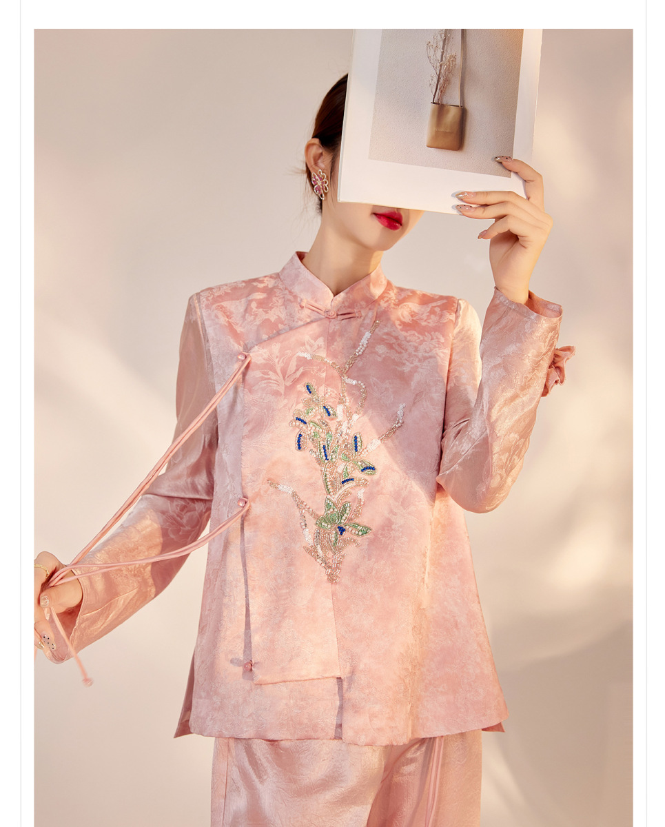 Áo vest nữ thêu thủ công cao cấp dáng rộng thanh lịch — Bột Tao Yao (Giao hàng trong 7 ngày), Bột Tao Yao (phát hành trong cùng ngày), Vàng Champagne (xuất xưởng trong ngày), Vàng sâm panh (giao hàng trong 7 ngày)