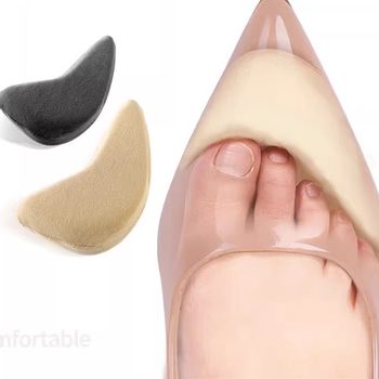 Factory Direct Sales Sponge Toe Plug High Heels Adjustable Size Breathable Sweat-Absorbent Foot Grinding Protective Pad Half Size Forefoot Pad