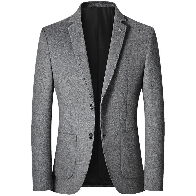 Mens Wool Blend Overcoat Autumn Winter Short Jacket Tailored Fit