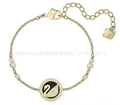 Leather swan gold bracelet