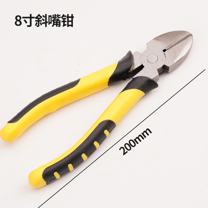 老虎钳尖嘴钳钢丝钳斜口钳电工胶柄万用五金手动工具工厂直接供货