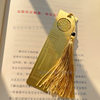 Customized Bookmark Chinese Style Stainless Steel Creative Cut Out Painted Metal Corrosion Personalized Tassel Small Bookmark Customized