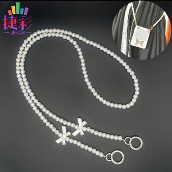 New Bow High-Gloss Pearl Chain Pearl Bag Strap Wholesale Bag Chain Little Bee Amplifier Chain