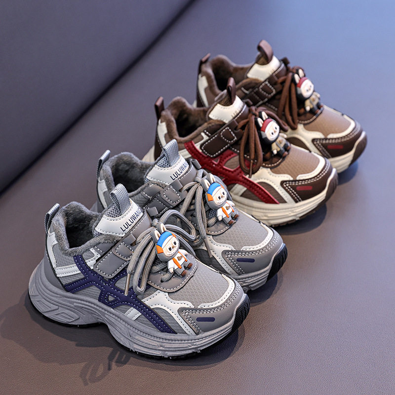 Infant Soft-Soled Fleece-Lined Cotton Shoes for Boys, Warm and Non-Slip Toddler Shoes, Winter Sports Shoes for Small and Medium-Sized Children, Women's Shoes