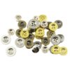 Plastic Electroplated Four-Hole Wide-Edge Buttons for Shirts, Children's Clothing, Casual Pants, Coats, Trench Coats, Dress Pants, Jackets, Metal Buttons
