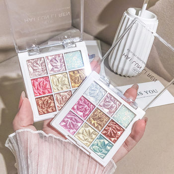 Helen Beauty Sparkling Fine Sparkling Large Sequin Nine-Color Eyeshadow Stage Performance Cosmetics Eyeshadow Palette Wholesale Delivery