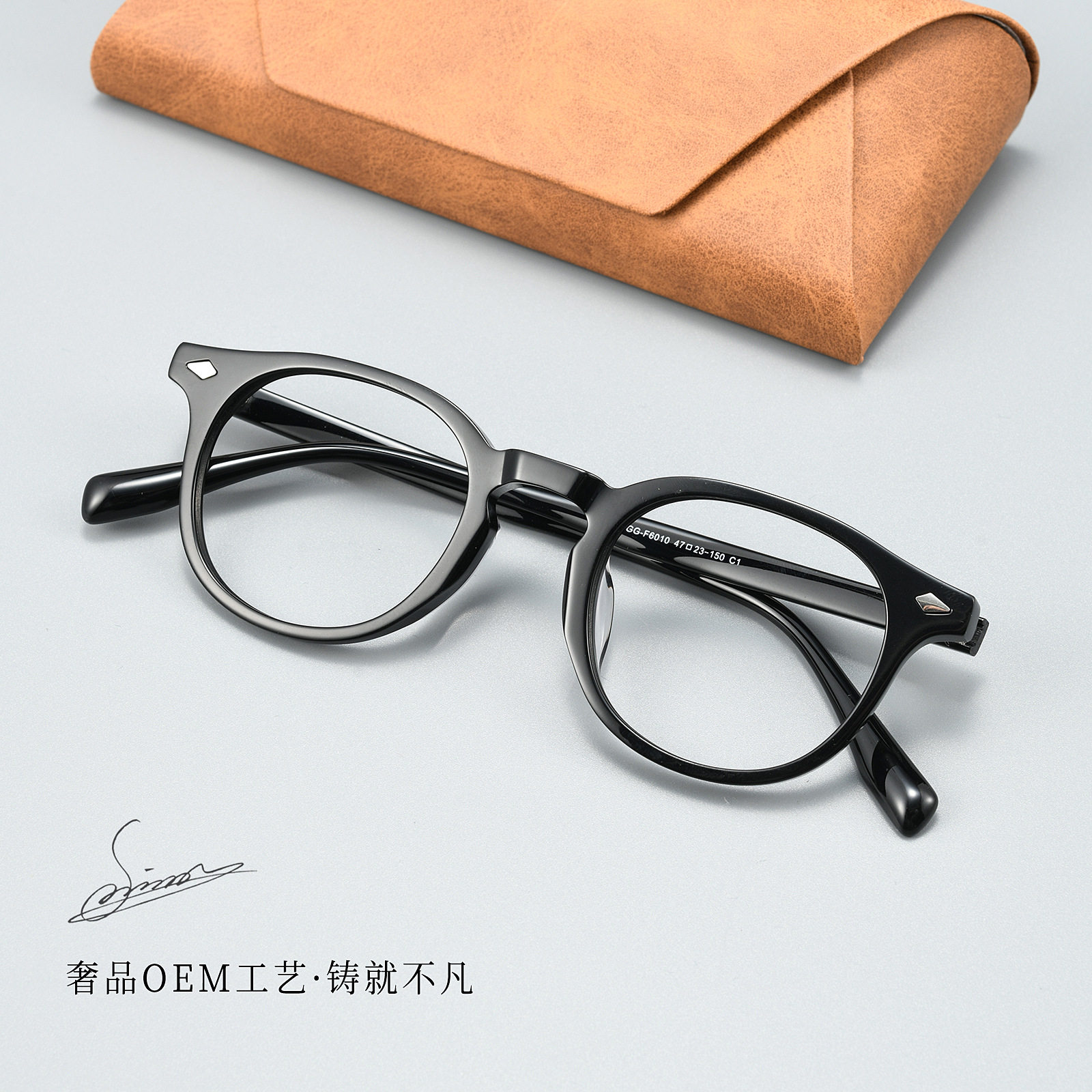 Gg6010F Retro Literary High-End Round Frame Acetate Frame Fashionable Versatile Glasses Frame Danyang Glasses Wholesale