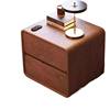 New Solid Wood Bedside Table Modern Simple Light Luxury Small Bedroom Home Leather Storage Bedside Table Retro Style