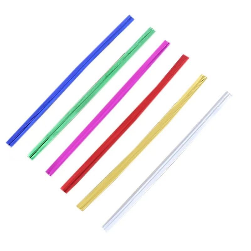 Color Tie Silk Gift Bread Toast Bag Binding Rope Food Lollipop Packaging Sealing Tie Gold and Silver Tie Silk