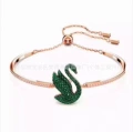 Swan green swan rose gold bracelet