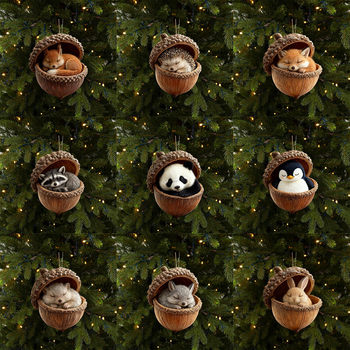 Cross-Border Hot Selling Acrylic Autumn Field Chestnut Squirrel Hedgehog Animal Family Party Home Decoration Pendant