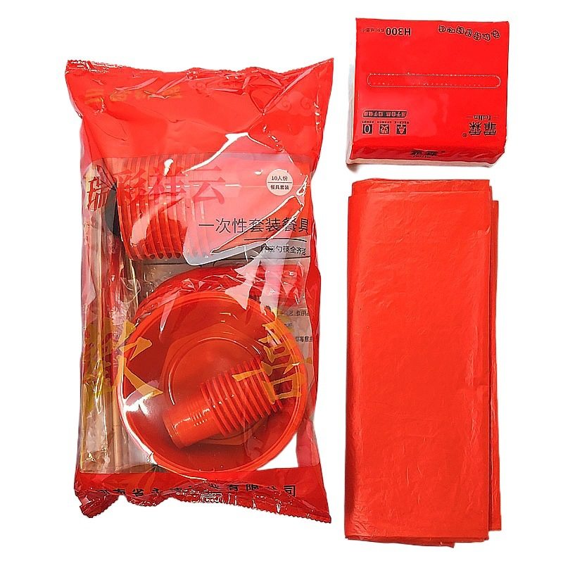 Wedding Banquet Set Six-Piece Thickened Banquet Full Moon Banquet Combination Tableware Thickened Independent Packaging for College Entrance Examination Banquet