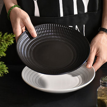 plate ins high color value ceramic household dish dessert plate western food steak plate dinner plate solid color tableware plate