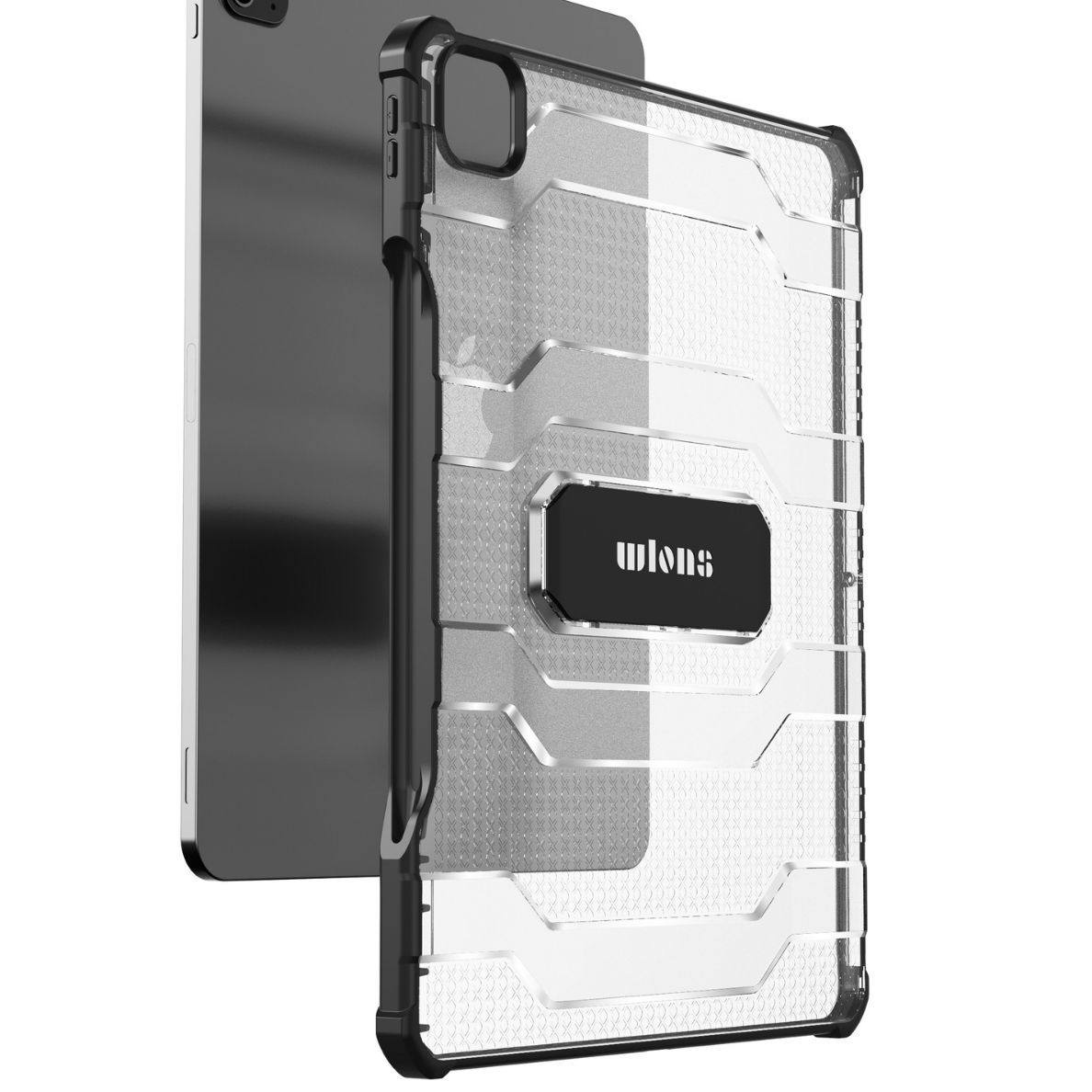 Wlons Vilos Is Suitable for Apple Ipadpro Protective Case with Pen Slot Mini6 Translucent Anti-Fall Bracket Shell