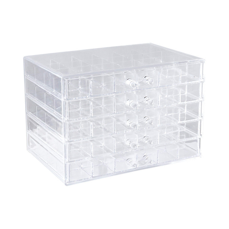 Cross-Border New Product Transparent Jewelry Storage Box Ins Style Large Capacity Household Organizing Box Earrings Necklace Dustproof Drawer