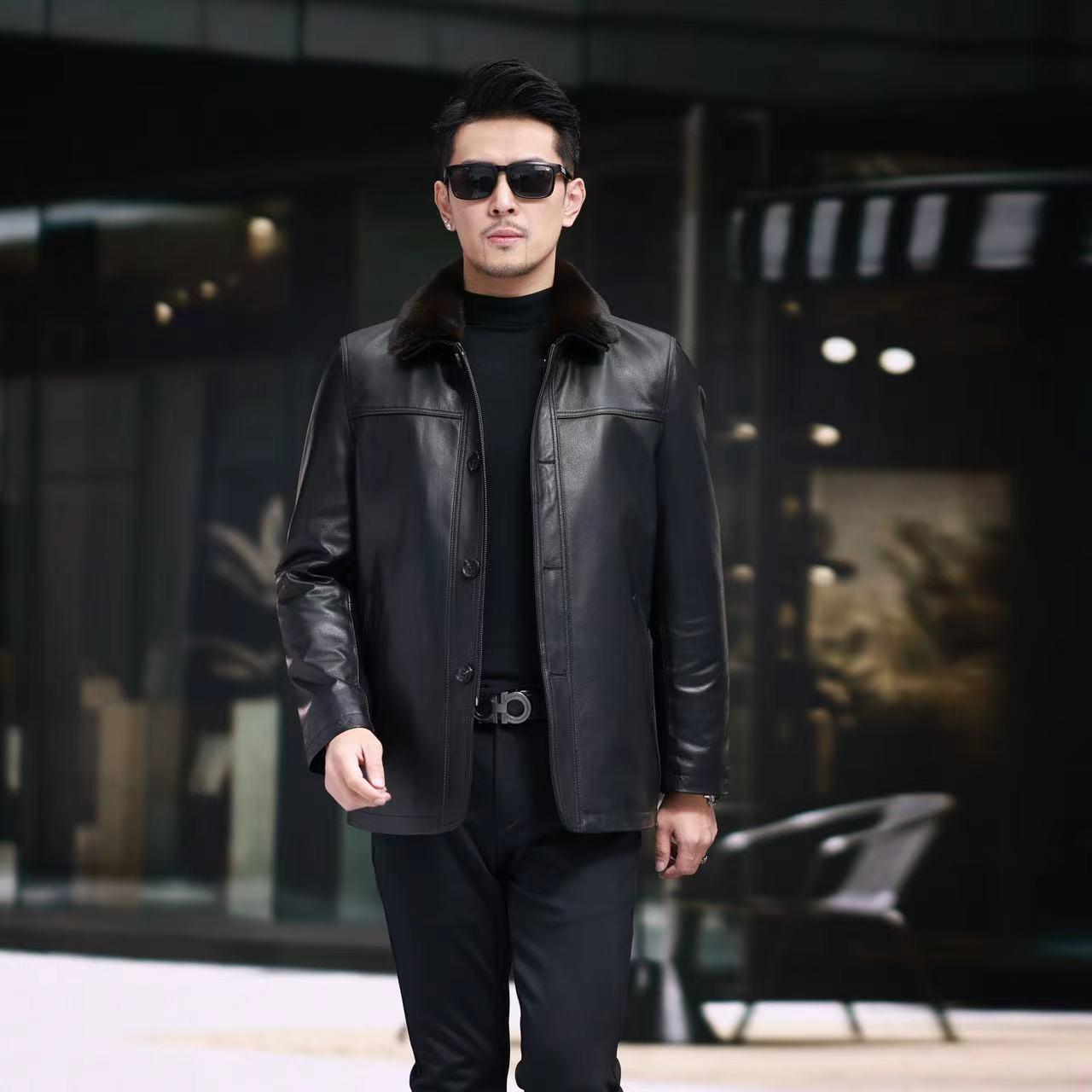 Áo Da Nam Chất Liệu Da Bò Dày Ấm