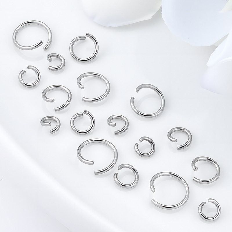 แหวนเปิดสแตนเลสเครื่องประดับ DIY เครื่องประดับแหวนเดี่ยวสร้อ...