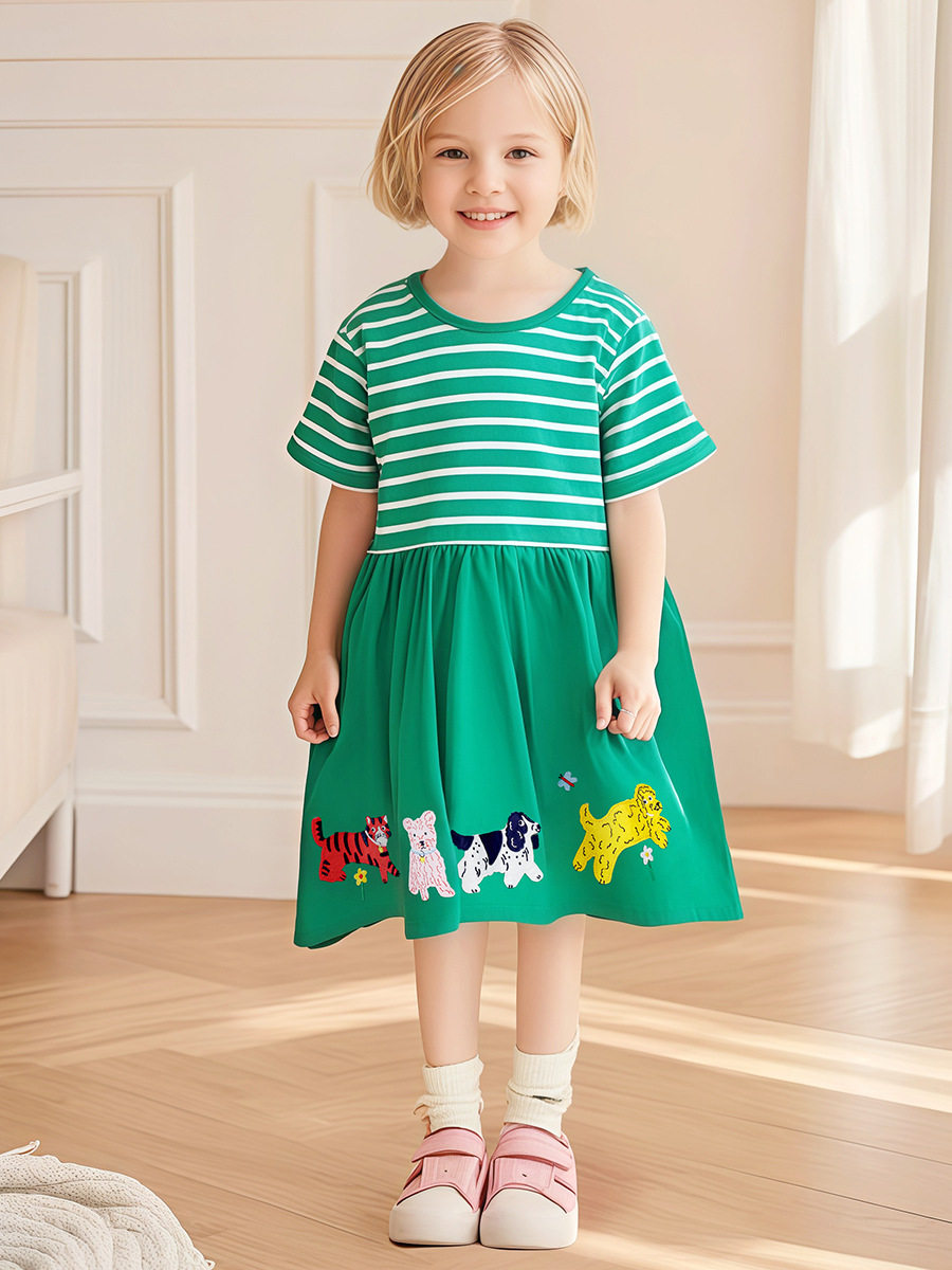 Factory Direct Supply New Girls' Dress, Summer Kids' Dress, Cartoon Kids' Dress