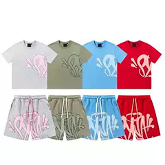 American Style Trendy Brand SYNA WORLD Short Sleeve suit Drill Style High Street Hip Hop Ins Summer Casual Shorts for Men and Women
