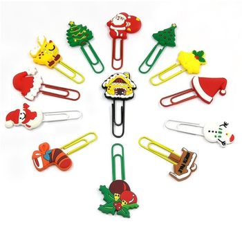 New Special-Shaped Color Paper Clips Creative Student Stationery Peripheral Ready-Made Cute Cartoon Christmas Paper Clips Bookmarks