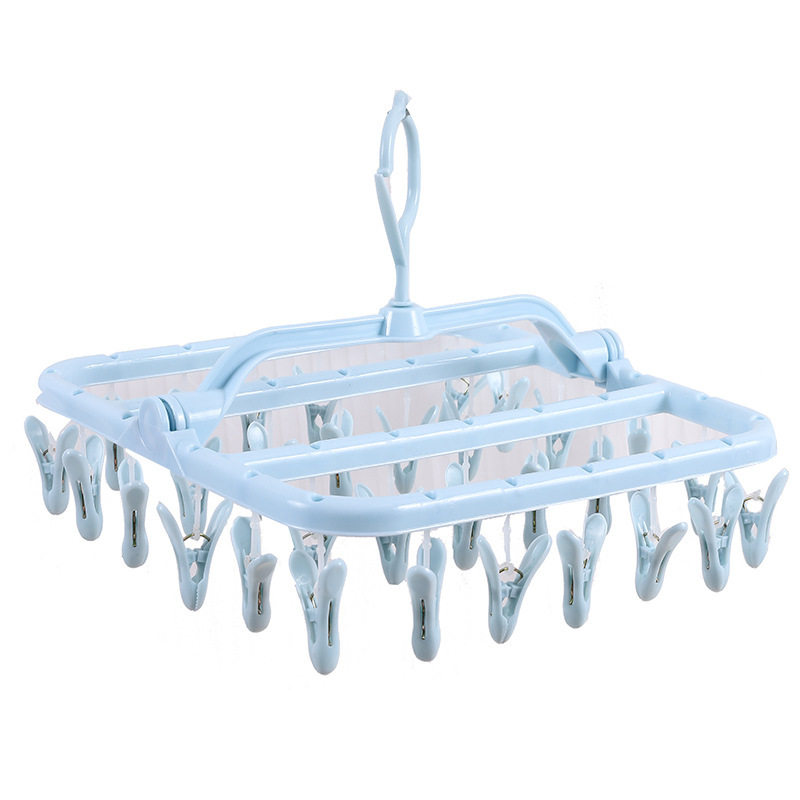 Multifunctional 32 head thickened square socks clip foldable windproof hanger underwear socks multi-head clothes clip