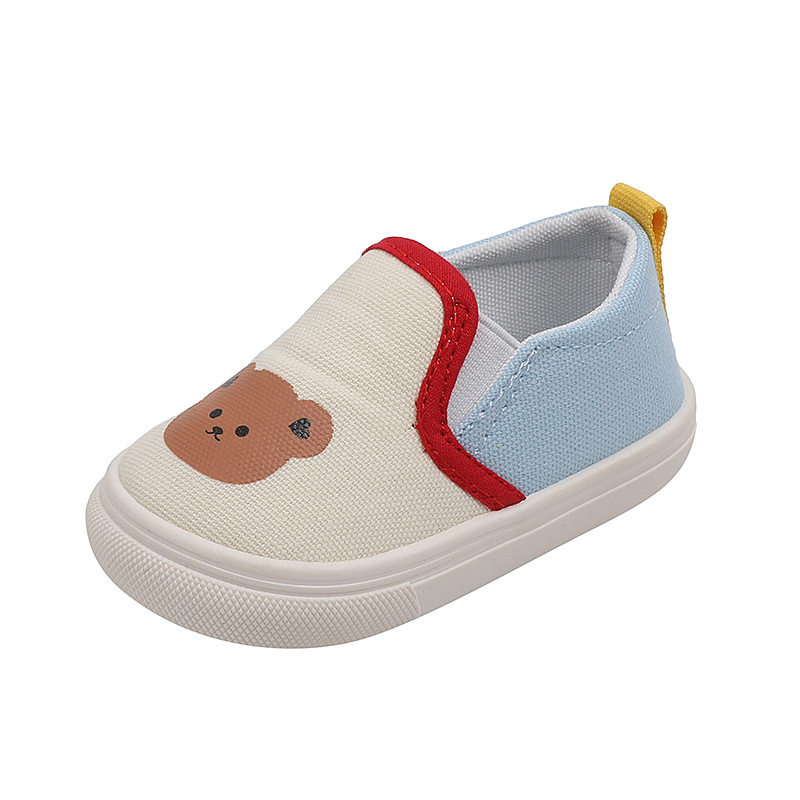 Children's Canvas Shoes Spring & Fall New Slip-On Cartoon Boys and Girls Lightweight Soft-Soled Shoes Non-Slip Kidsren's Shoes