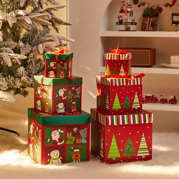 Christmas Decorations Gift Box Ornaments Props Pile Shopping Mall Shop Window Festive Atmosphere Scene Layout