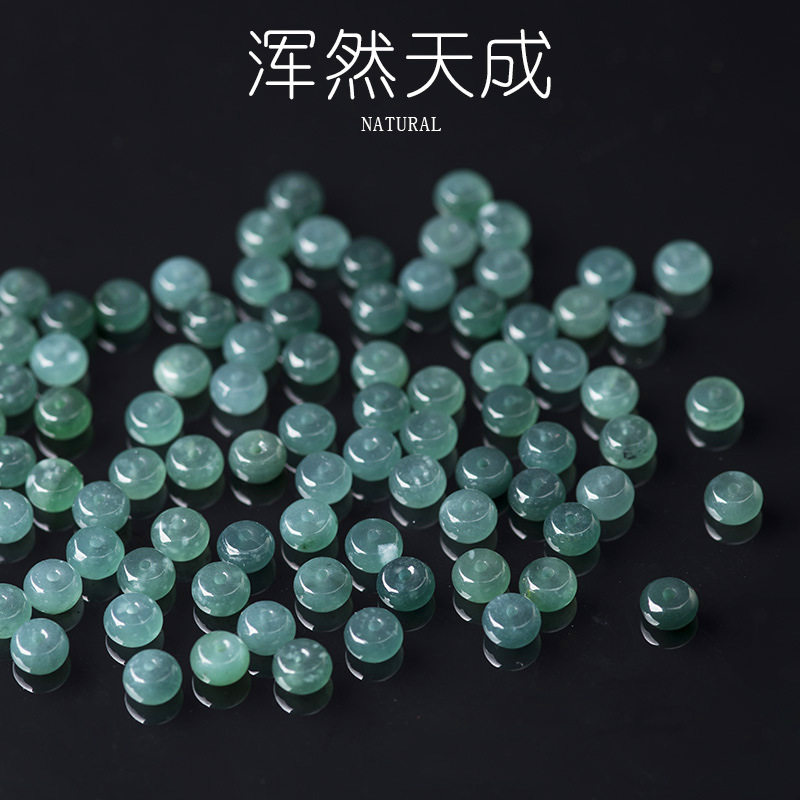 Natural A goods dangerous material jade loose beads ice old blue water abacus beads bracelet beads DIY accessories bracelet necklace