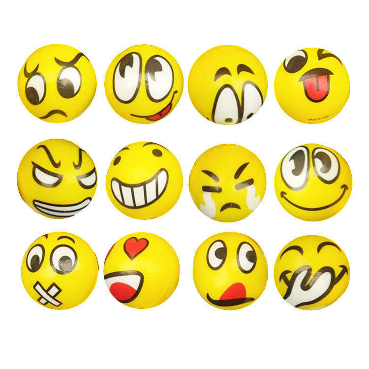 7.6cm sponge solid foam round Pu ball children decompression foam Earth small football expression Watermelon cross border