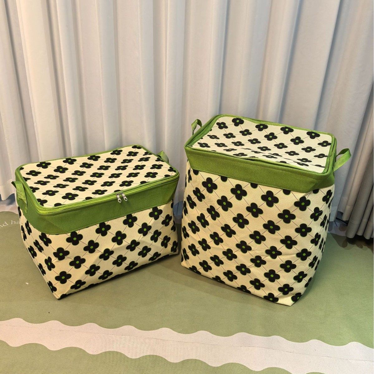 Large Capacity Household Zipper Storage Box with Steel Ring and Lid Storage Bag Tidal Box Moisture-proof Moving Folding