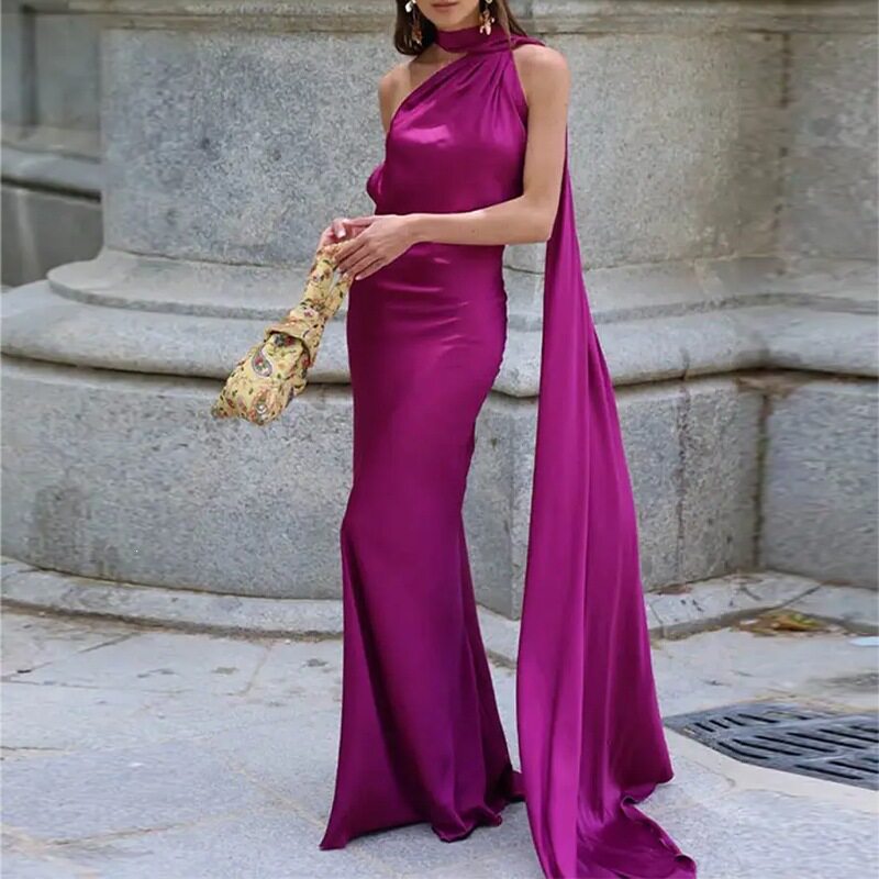 Elegant Off Shoulder Dress Solid Color Fashionable Spring Collection Perfect for Parties and Events Wholesale