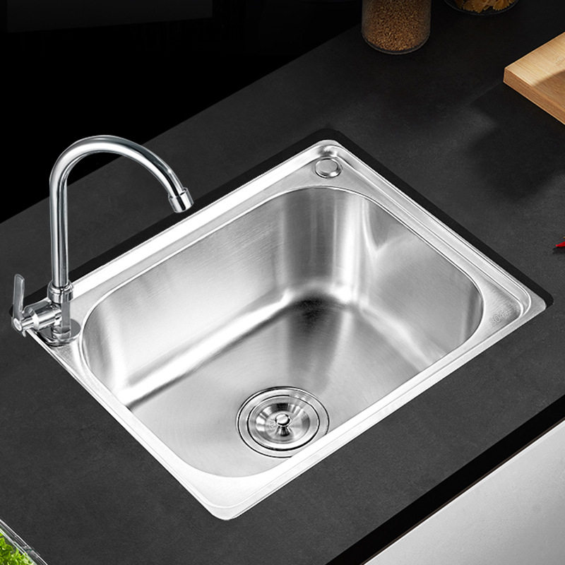 Small Order 304 Stainless Steel Kitchen Sink Dishwashing Sink Integrated Basin Set with Ginger Tea