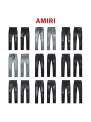 Foreign Trade Cross-Border European and American Trendy Brands Street Hip-Hop Amir Fashion Slim-Fit Skinny Ripped Distressed Jeans