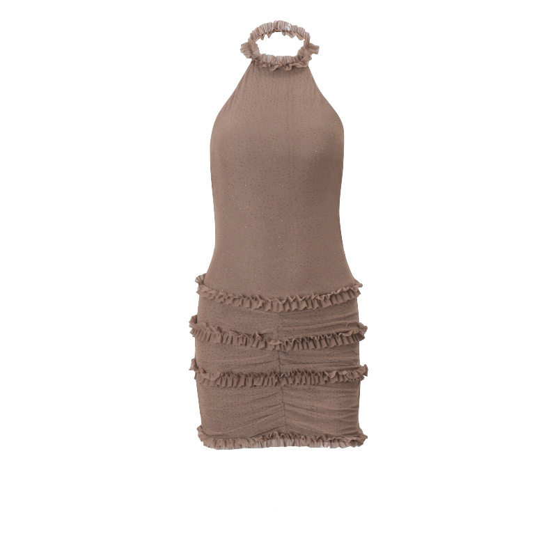 Backless Bodycon Dress Stylish Sexy Sleeveless High Neck Perfect for Nightclubs and Parties Wholesale Available