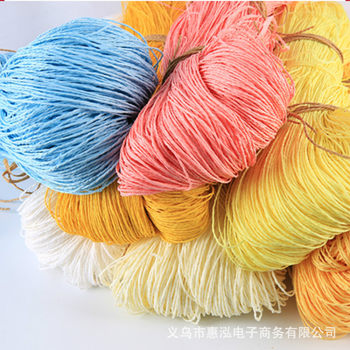Decorative line wholesale 460g color raffia straw paper rope braided line double strand paper straw rope straw hat decorative line