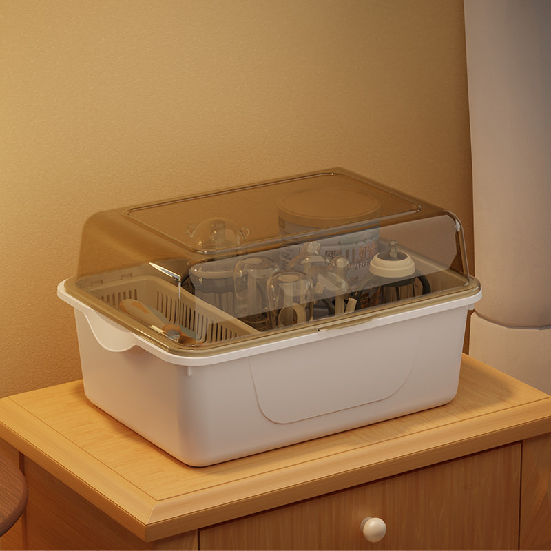 Baby Bottle Storage Box for Drying and Draining Rack, Baby Tableware for Bowls and Chopsticks, Food Supplement Tool Storage Box, Cabinet Dali
