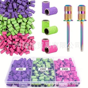 210 PCs/box nail art color sand ring suit color sand ring axis nail remover carving polishing polishing head tool box