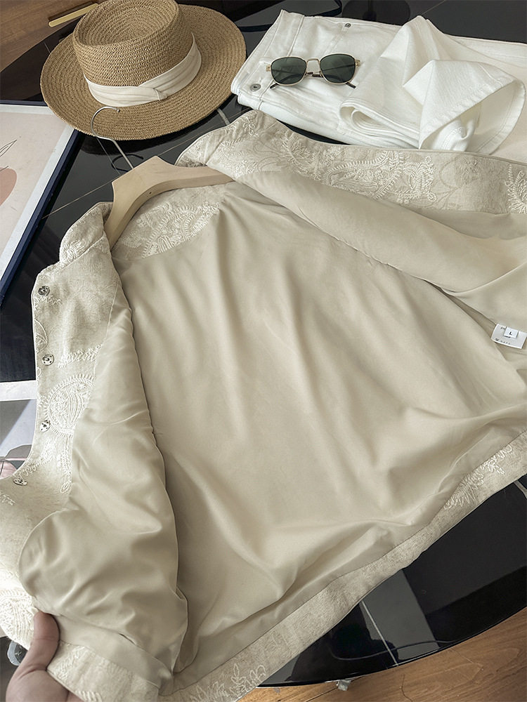 New Chinese-Style Heavy Embroidery National Style Vest Layered Tank Top Linen Sleeveless Jacket Top for Women 2026
