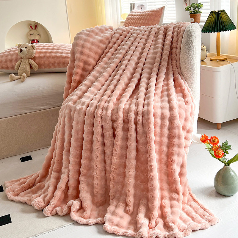Cross-Border Bubble Velvet Curled Blanket Ins Style Blanket Nap Blanket Thickeneded Blanket Sofa Cover Blanket Universal for All Seasons