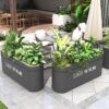 Outdoor Stainless Steel Flower Box Combination Square Sales Department Commercial Flower Bed Outdoor Street Gardening Iron Partition Flower Box