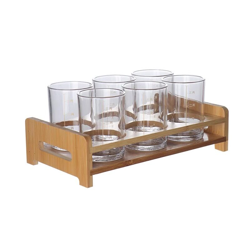 Thickened Tempered Glass 0.1kg Scale Liquor Glass, Hotel Liquor Set, Spirit Glass, Wine Divider, Household Cup Holder Set