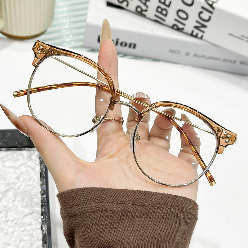 K9 Korean Style Retro Myopia Glasses, Same Model as on Xiaohongshu, Blue Light Blocking Myopia Frames, Full Frame Ultra-Light Optical Glasses, Universal