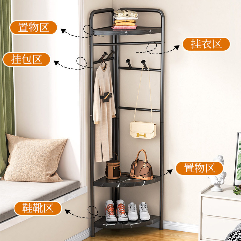 Corner Coat Rack Floor Bedroom Simple Corner Hanger Wall Storage Artifact Corner Clothes Rack Dirty Clothes Basket