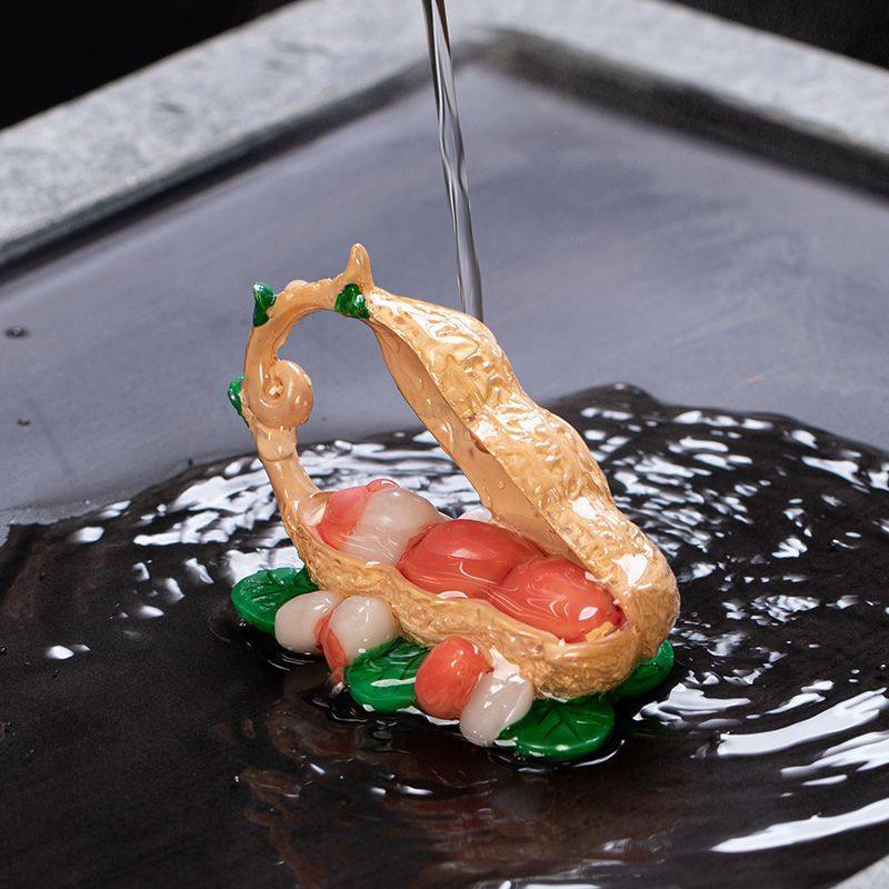 Peanut Color-Changing Tea Pet, Realistic Fruit Persimmon, Ruyi Tea Toy, Trendy Popular Recommendation, Tea Ceremony Accessories, Tea Set Ornaments