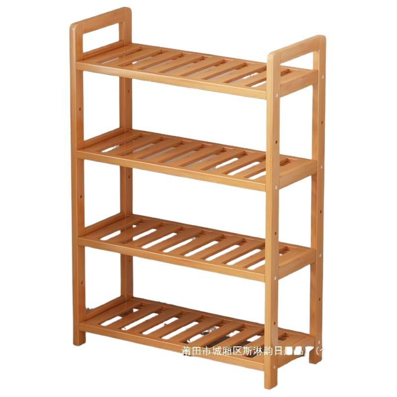 Factory Direct Sales of Simple Kitchen Supplies, Small Bookshelf, Multi-Layer Pot Rack, Kitchen Storage Rack, Bamboo Solid Wood Storage