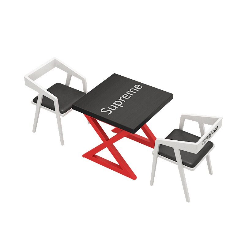 工业风实木餐桌简约咖啡厅奶茶店桌椅组合酒吧办公室会议桌长条桌